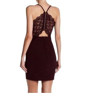 Red Lace Back Key Hole Dress Size 7